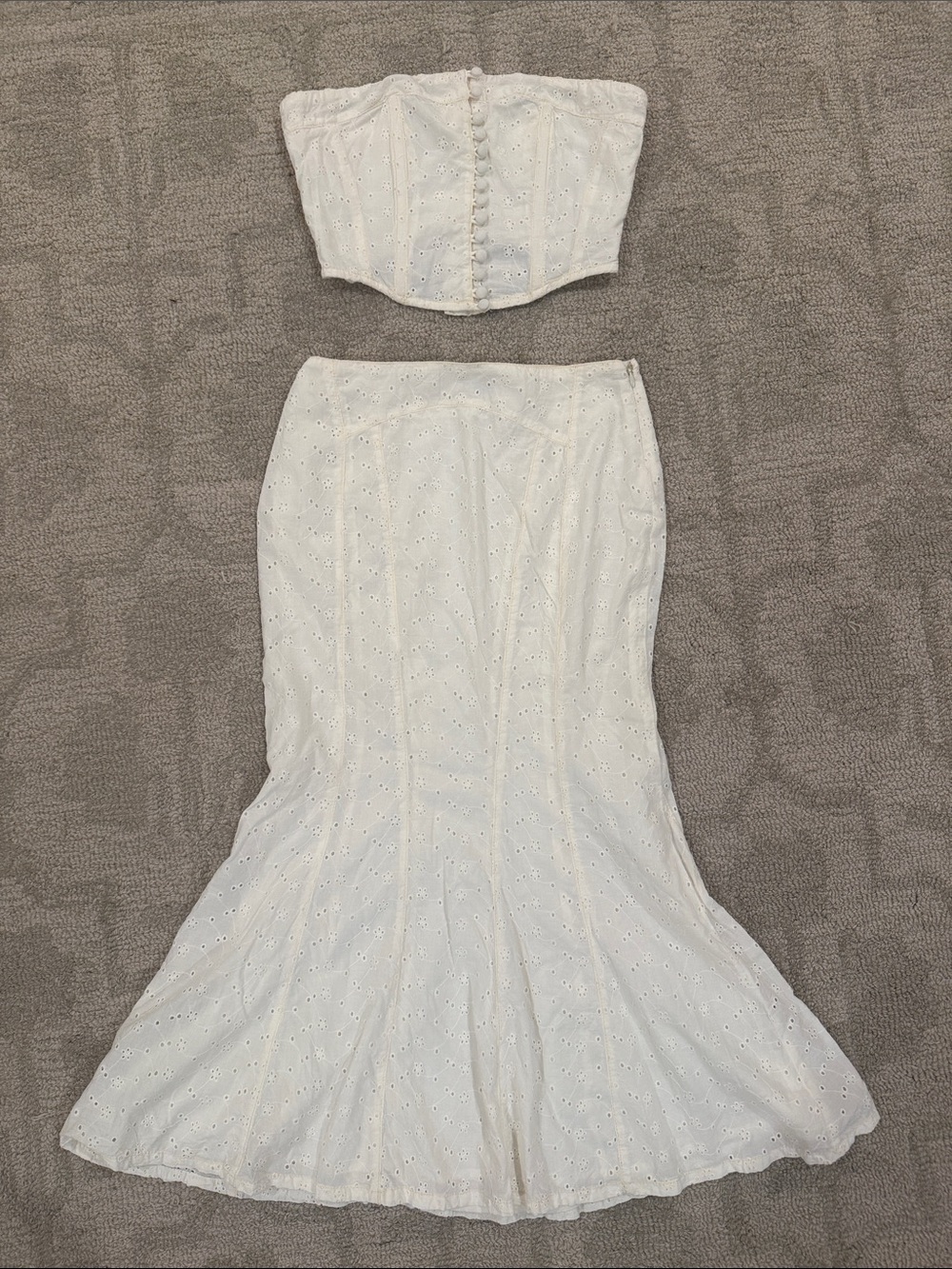 BDG Urban Outfitters Carter 2 piece Eyelet Midi CORSET top Midi mermaid Skirt XS